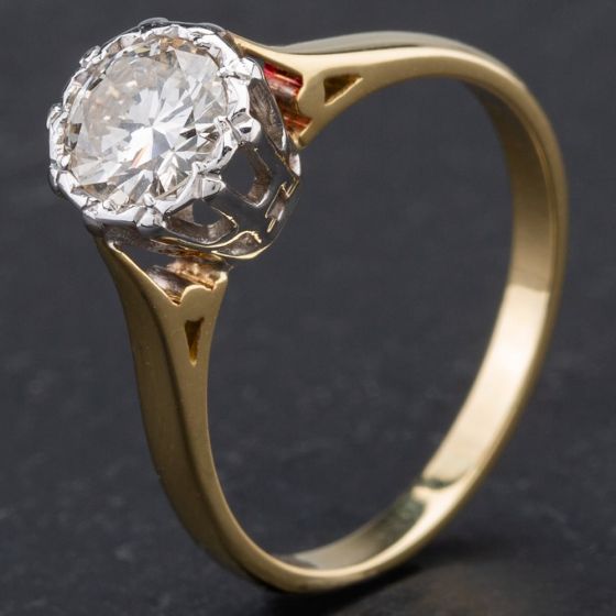Second Hand 18ct Yellow Gold Brilliant Cut Diamond Solitaire Ring 4112227