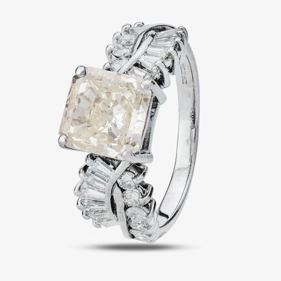 Second Hand 18ct White Gold Radiant Cut 2.65ct Diamond Ring 4112437