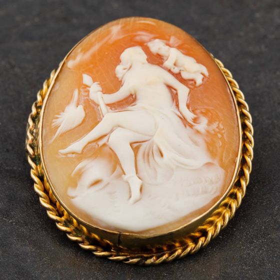 Second Hand Vintage Yellow Gold Cameo Brooch 4113033