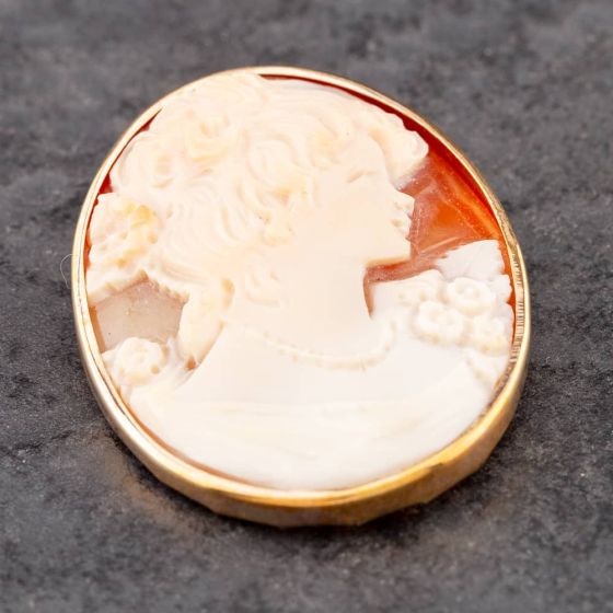 Second Hand 9ct Yellow Gold Cameo Brooch 41131065