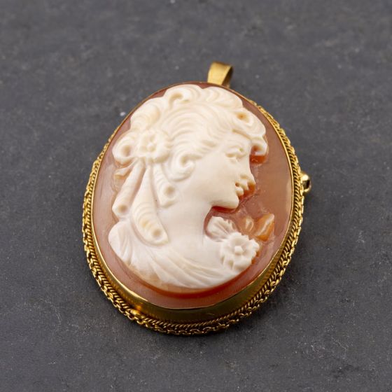 Second Hand 9ct Yellow Gold Cameo Brooch 41131163