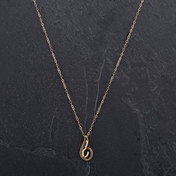 Second Hand 18ct Yellow Gold Brilliant Cut Fancy Swirl Pendant 4114106