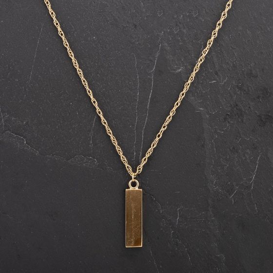 Second Hand 9ct Yellow Gold Oblong Ingot Pendant 4114184