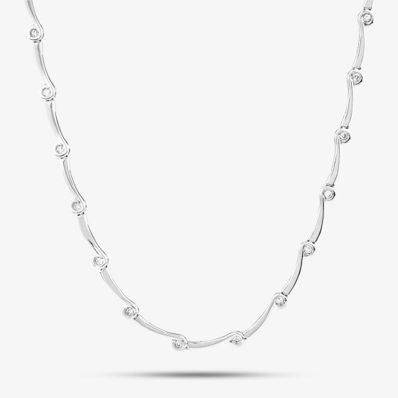 Second Hand 18ct White Gold 0.75ct Brilliant Cut Diamond 17 Inch Necklace 41142329