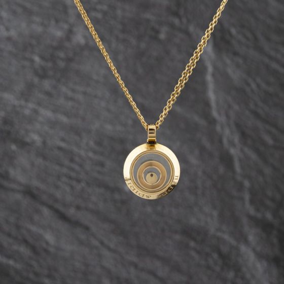 Second Hand Chopard 18ct Yellow Gold 0.07ct Diamond Happy Spirit Pendant & 16 Inch Trace Chain 41143351
