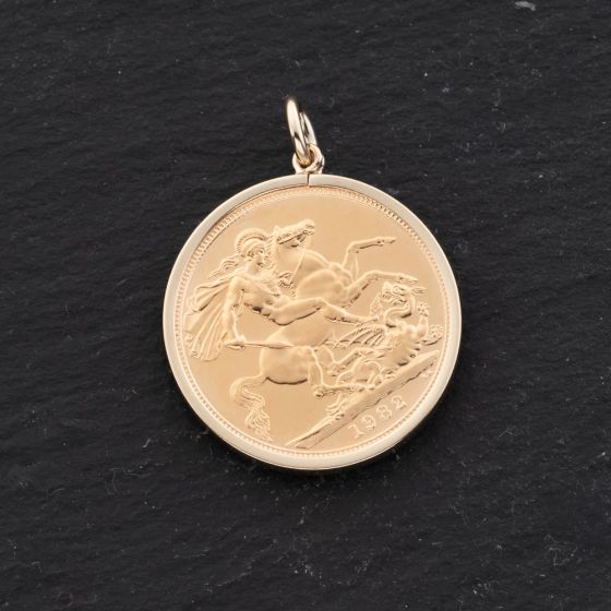 Second Hand Yellow Gold Elizabeth II 1982 Full Sovereign Coin Keeper Loose Pendant 41143381