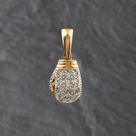 Second Hand 9ct Yellow Gold Cubic Zirconia Boxing Glove Loose Pendant 41143733