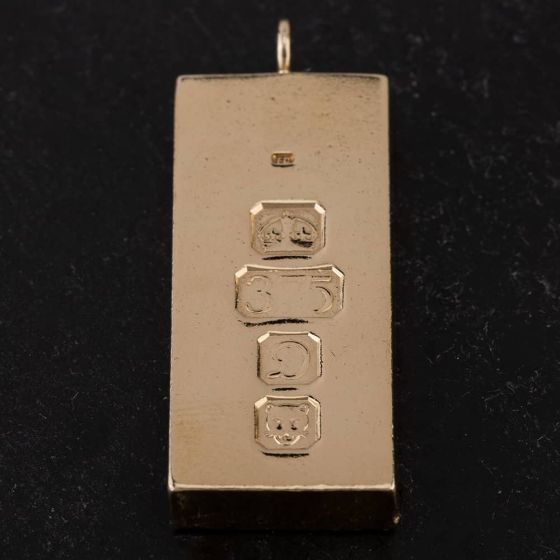 Second Hand 9ct Yellow Gold Ingot Pendant 4114663