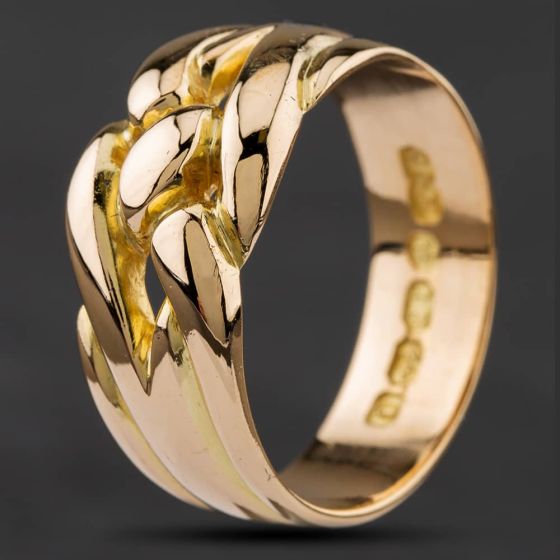 Second Hand Vintage 18ct Yellow Gold Cross Over Ring 4115032