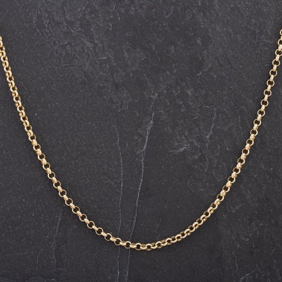 Second Hand 9ct Yellow Gold 20 Inch Round Belcher Link Chain 4116005