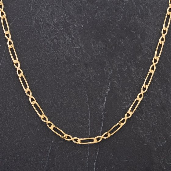 Second Hand 9ct Yellow Gold 18 Inch Gold Fancy Figaro Link Chain 4116007