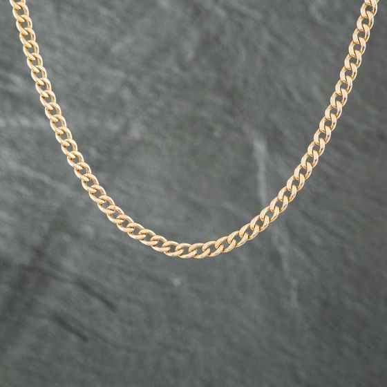 Second Hand 9ct Yellow Gold 18 Inch Curb Chain 41161005