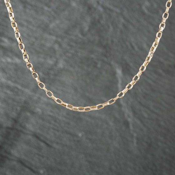 Second Hand Vintage Yellow Gold Oval 18 Inch Belcher Chain 41161007
