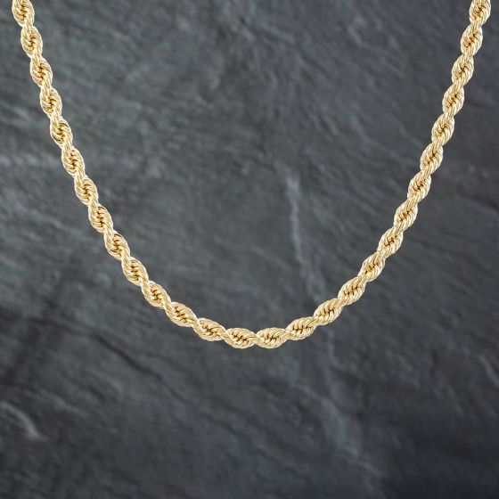 Second Hand 9ct Yellow Gold 18 Inch Rope Chain 41161259