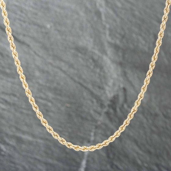Second Hand 9ct Yellow Gold 25 Inch Rope Chain 41161317