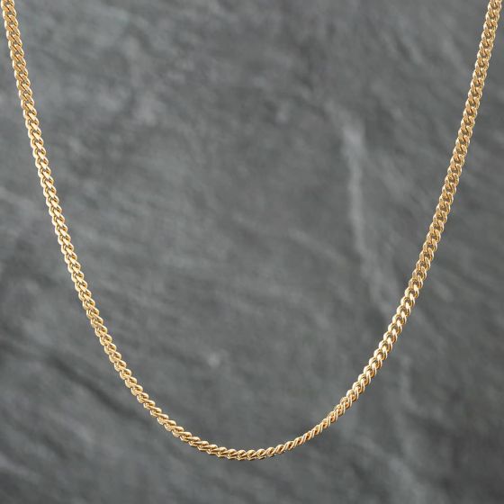 Second Hand 9ct Yellow Gold Flat 17 Inch Curb Chain 41161374