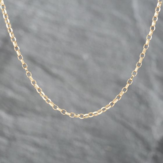 Second Hand 9ct Yellow Gold Filed Link 24 Inch Belcher Chain 41161720
