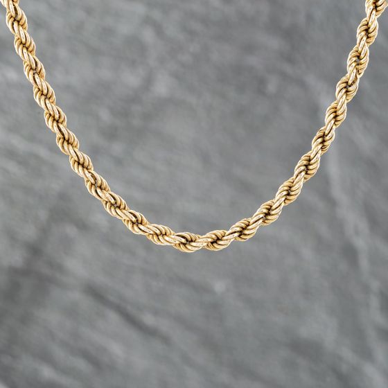 Second Hand 9ct Yellow Gold 16 Inch Rope Chain 41161732
