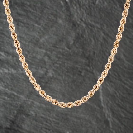 Second Hand 9ct Yellow Gold 16 Inch Rope Chain 41161864