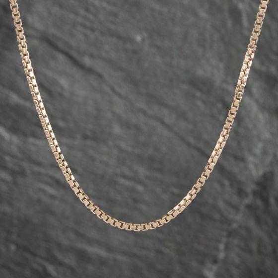 Second Hand 9ct Rose Gold 21 Inch Box Chain 41161920