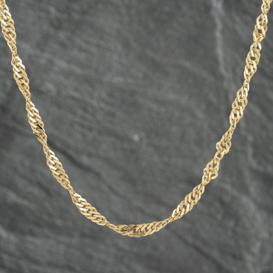 Second Hand 9ct Yellow Gold Twisted 18 Inch Curb Chain 41161939