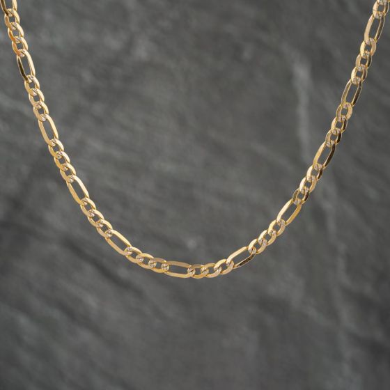 Second Hand 9ct Two Colour Gold 15 Inch Figaro Chain 41161962