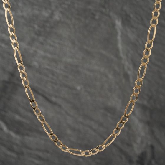 Second Hand 9ct Yellow Gold 3+1 18 Inch Figaro Chain 41162015