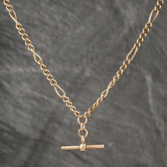 Second Hand 9ct Yellow Gold 18 Inch T-Bar Figaro Chain 41162026