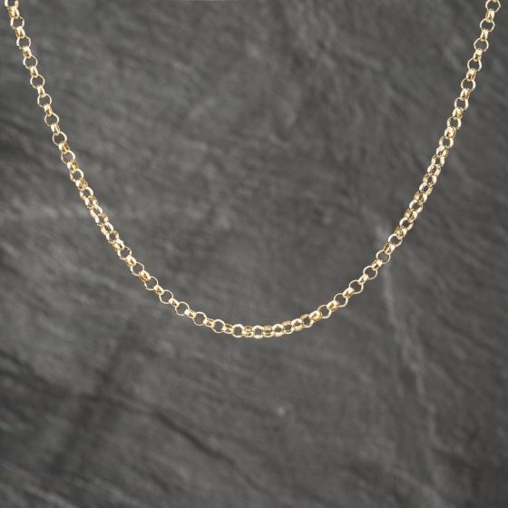 Second Hand 9ct Yellow Gold Round Link 16 Inch Belcher Chain 41162031