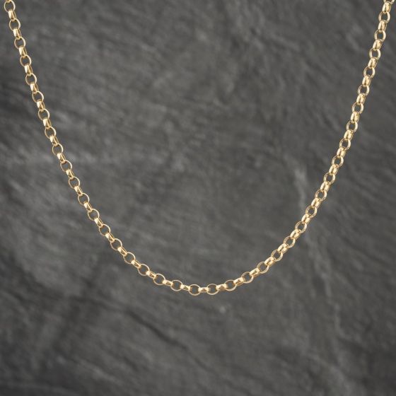 Second Hand 9ct Yellow Gold Round Link 18 Inch Belcher Chain 41162032