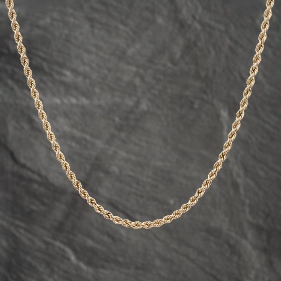 Second Hand 9ct Yellow Gold 24 Inch Rope Chain 41162041