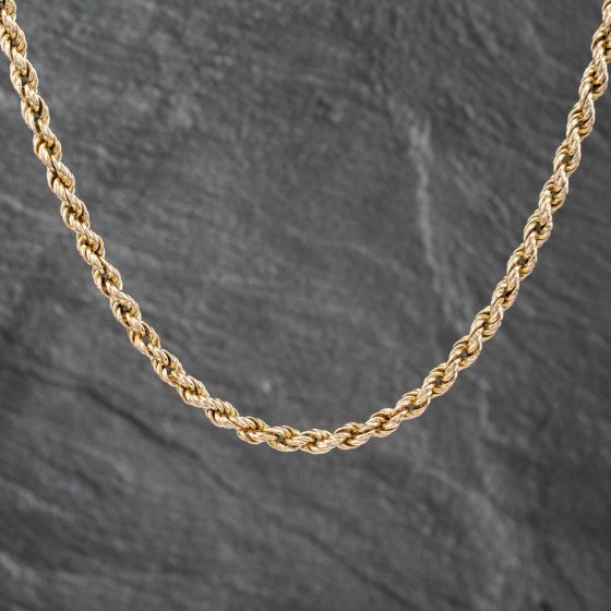 Second Hand 9ct Yellow Gold 18 Inch Rope Chain 41162055