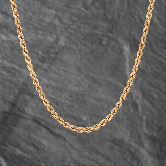 Second Hand 9ct Yellow Gold 17 Inch Rope Chain 41162061