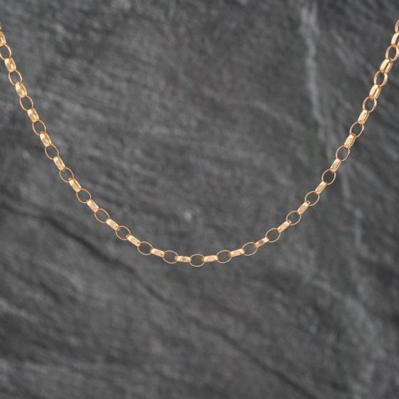 Second Hand 9ct Yellow Gold Oval Link 18 Inch Belcher Chain 41162085