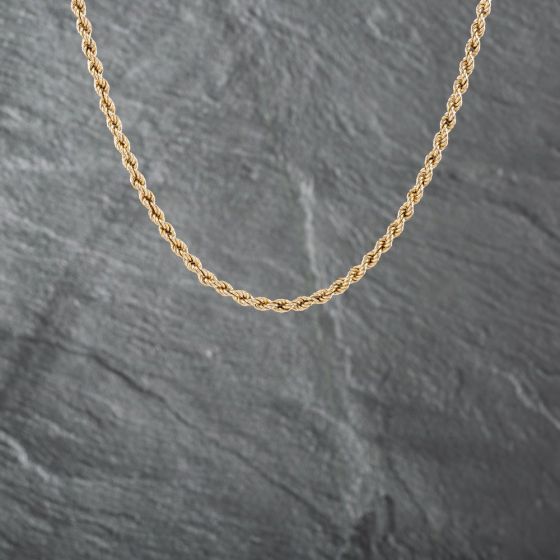 Second Hand 9ct Yellow Gold 18 Inch Rope Chain 41162109