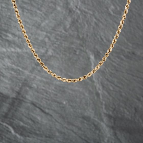 Second Hand 9ct Yellow Gold 17 Inch Rope Chain 41162110