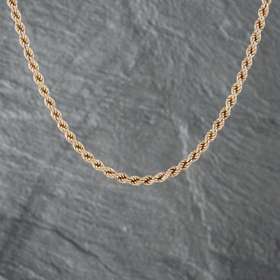 Second Hand 9ct Yellow Gold 17 Inch Rope Chain 41162123