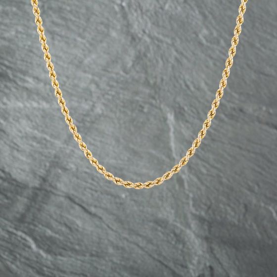 Second Hand 9ct Yellow Gold 18 Inch Rope Chain 41162124
