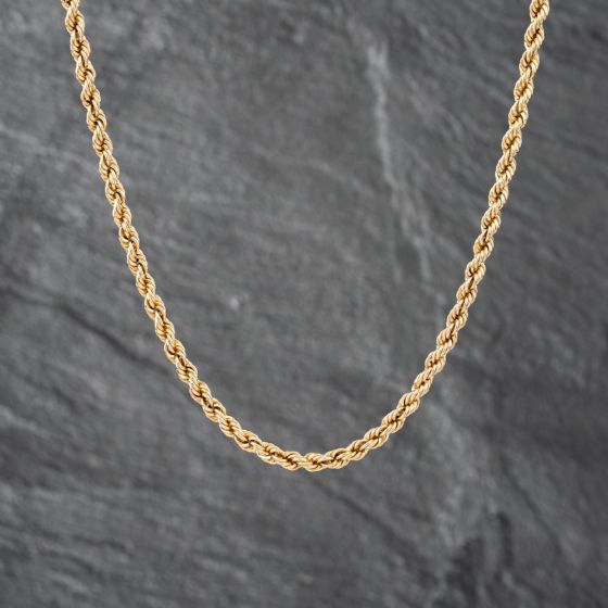 Second Hand 9ct Yellow Gold Twisted 20 Inch Rope Chain 41162126