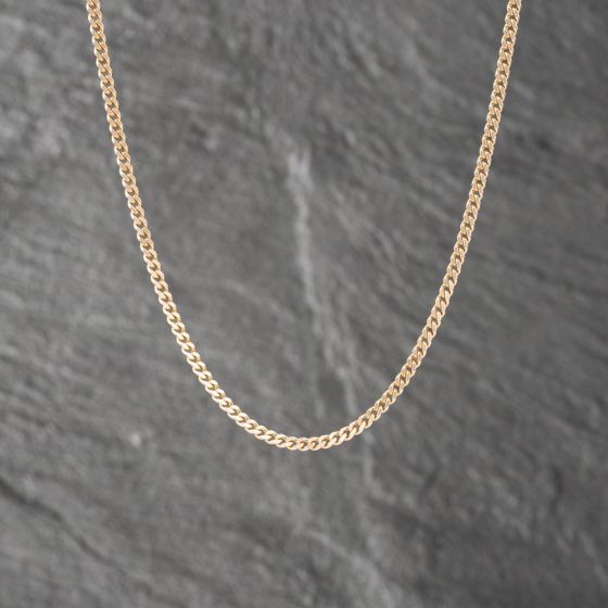 Second Hand 9ct Rose Gold 15 Inch Curb Chain 41162131