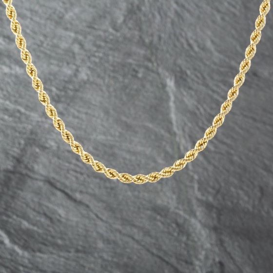Second Hand 9ct Yellow Gold 18 Inch Rope Chain 41162132