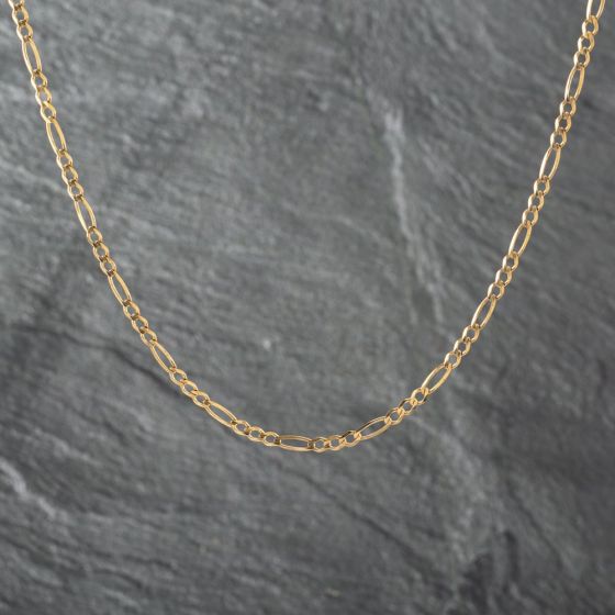 Second Hand 9ct Yellow Gold 3+1 Link 20 Inch Figaro Chain 41162133
