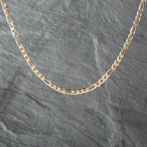 Second Hand 9ct Yellow Gold 3+1 Link 18 Inch Figaro Chain 41162134