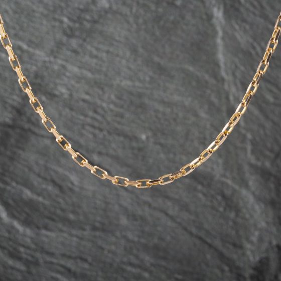 Second Hand 9ct Yellow Gold Filed Link 18 Inch Belcher Chain 41162141