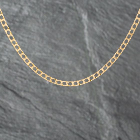 Second Hand 9ct Yellow Gold Square Link 19 Inch Curb Chain 41162142