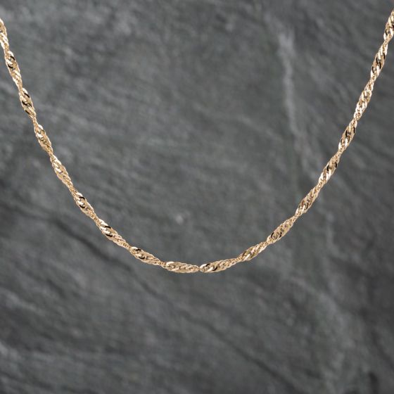 Second Hand 9ct Yellow Gold Twisted 21 Inch Curb Chain 41162148