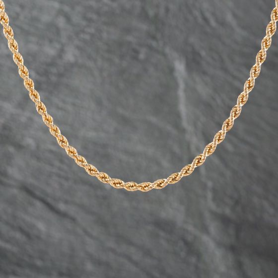 Second Hand 9ct Yellow Gold 18 Inch Rope Chain 41162161