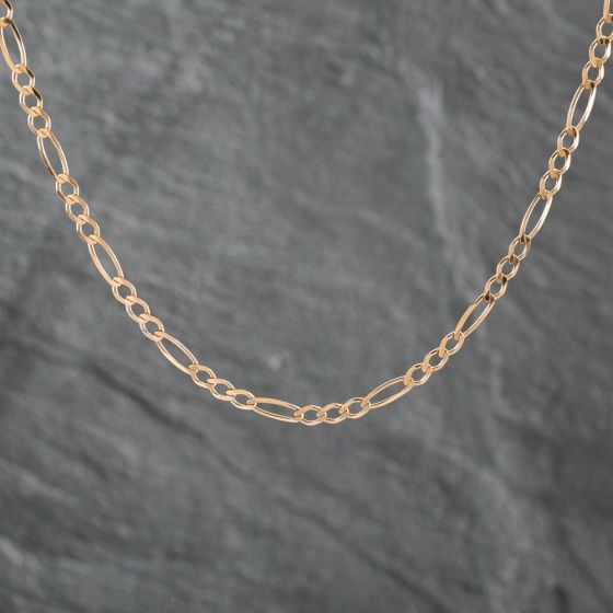 Second Hand 9ct Yellow Gold 3+1 Link 24 Inch Figaro Chain 41162163