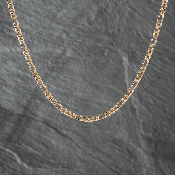 Second Hand 9ct Yellow Gold 3+1 18 Inch Figaro Chain 41162175