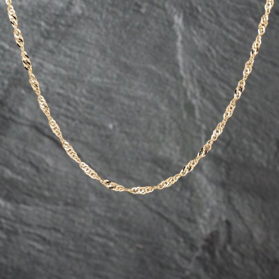 Second Hand 9ct Yellow Gold Twisted 30 Inch Curb Chain 41162176